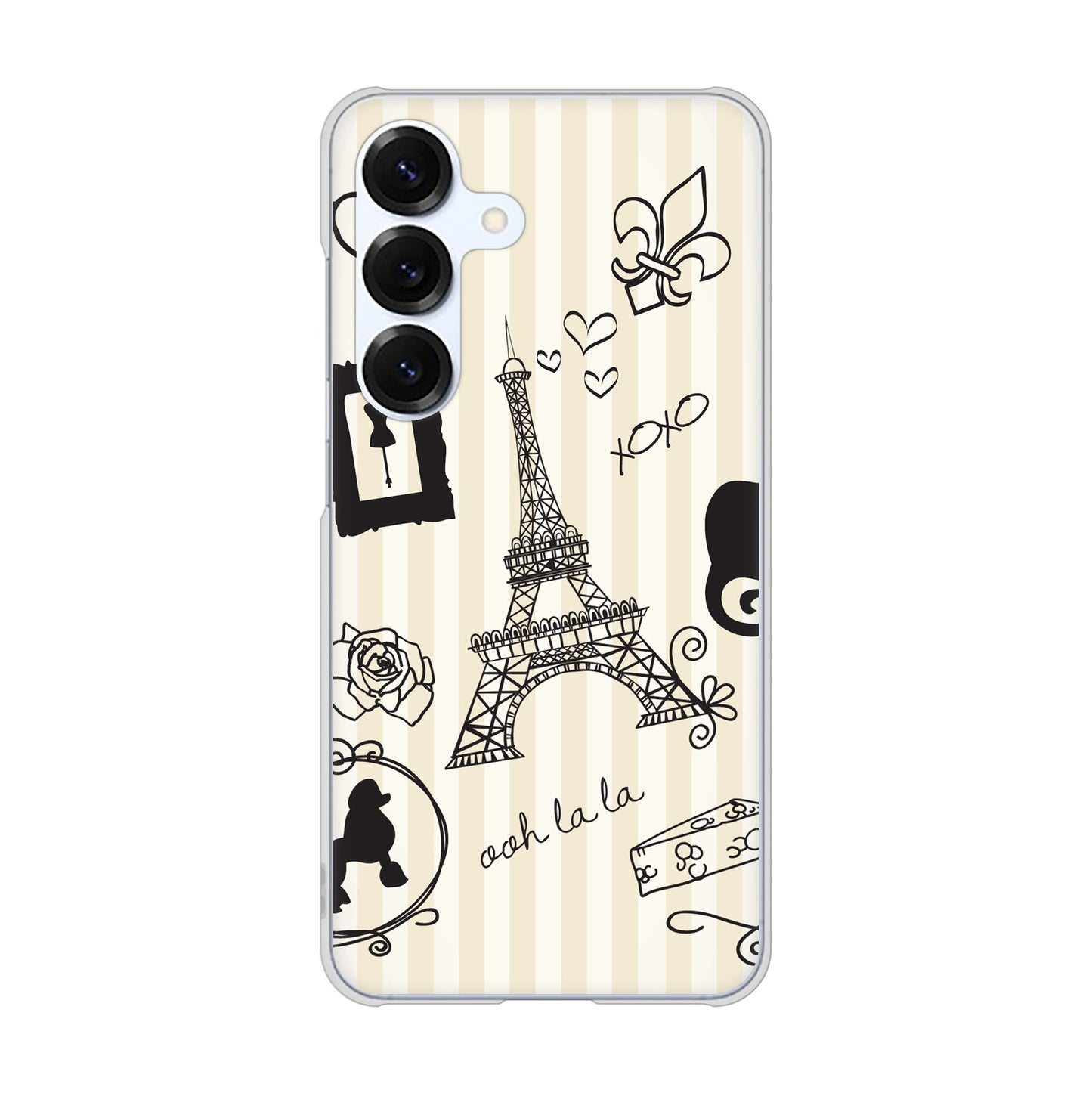 Galaxy S25 SCG31 au 高画質仕上げ 背面印刷 ハードケースLOVE フランス