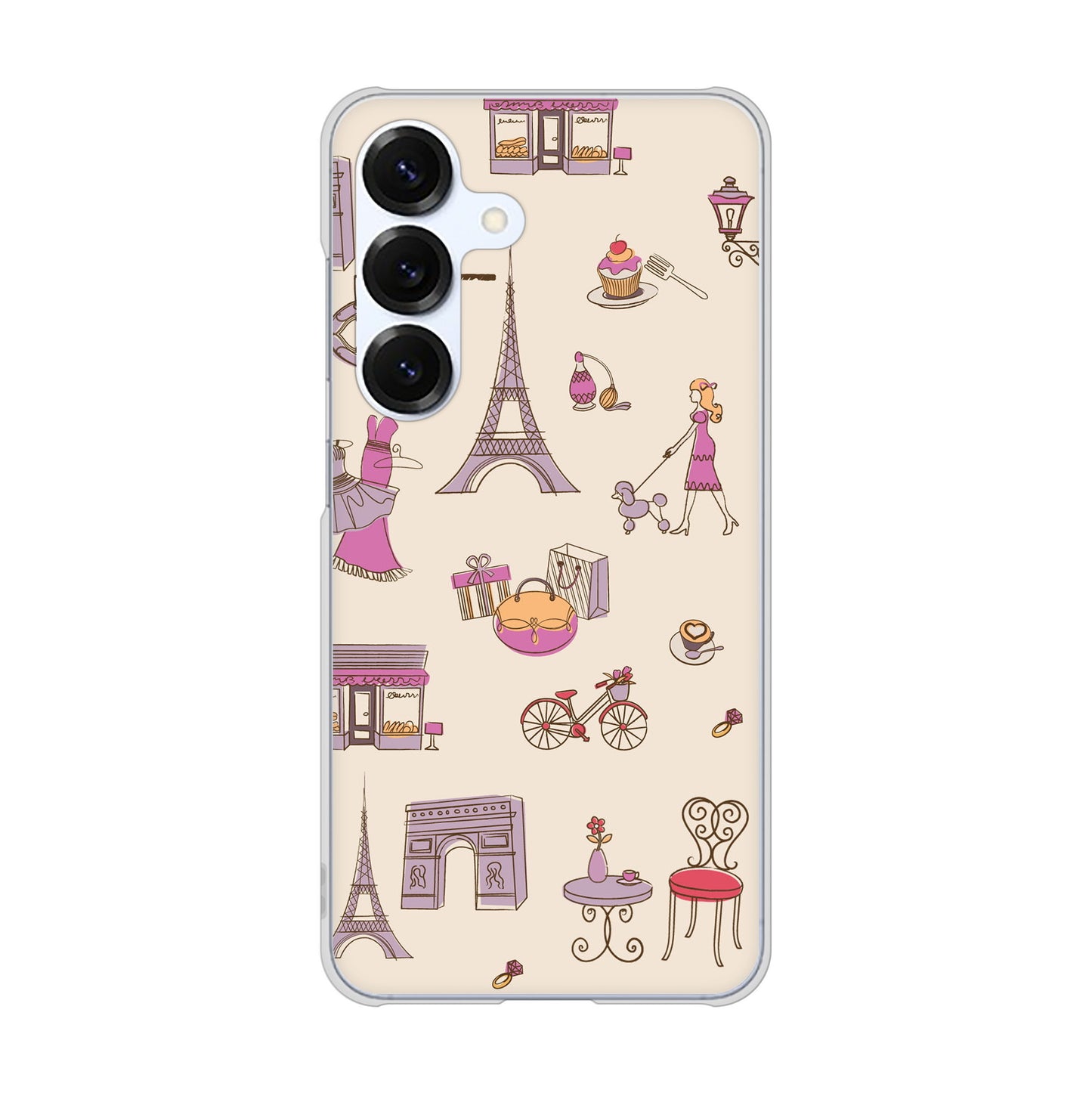 Galaxy S25 SCG31 au 高画質仕上げ 背面印刷 ハードケースLOVE フランス