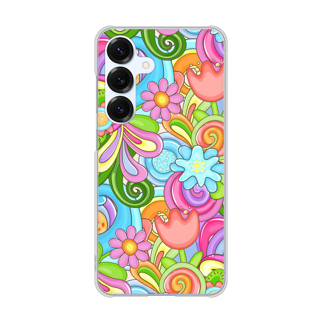 Galaxy S25 SCG31 au 高画質仕上げ 背面印刷 ハードケース 【713 ミラクルフラワー】