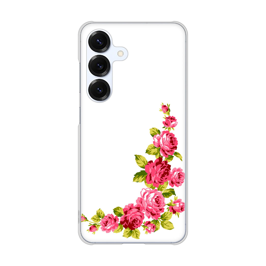 Galaxy S25 SCG31 au 高画質仕上げ 背面印刷 ハードケースロマンチックなバラ