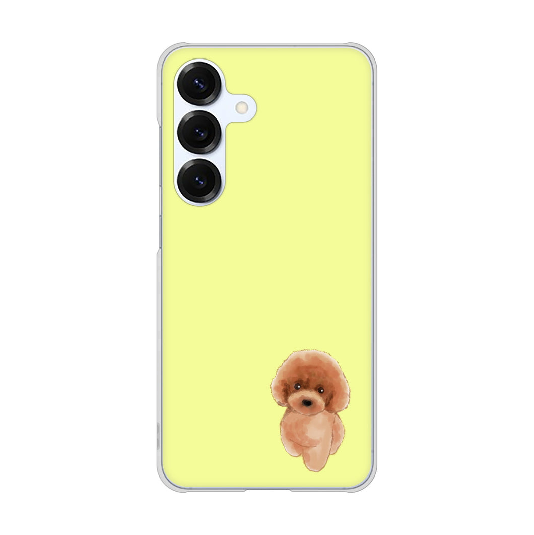 Galaxy S25 SCG31 au 高画質仕上げ 背面印刷 ハードケーストイプードルレッド