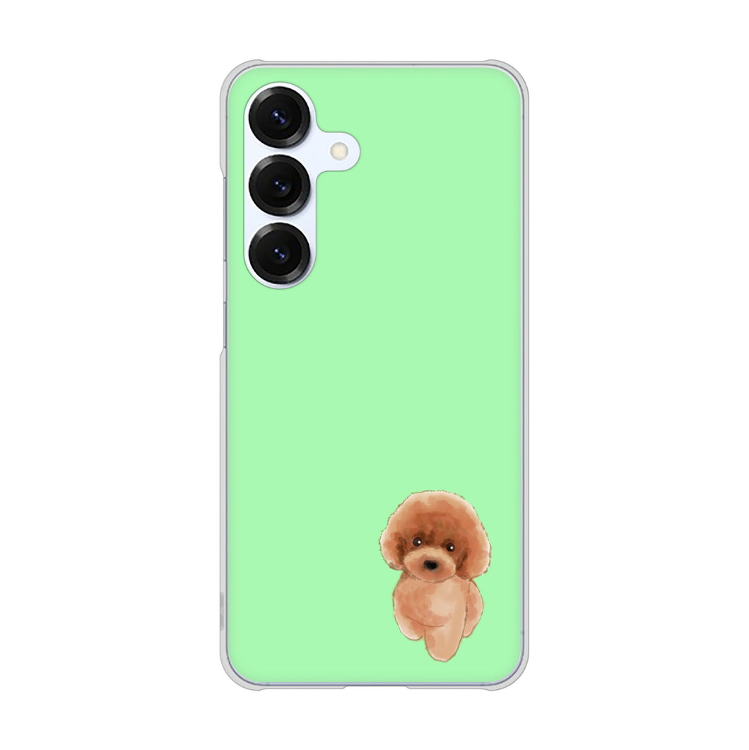 Galaxy S25 SCG31 au 高画質仕上げ 背面印刷 ハードケーストイプードルレッド