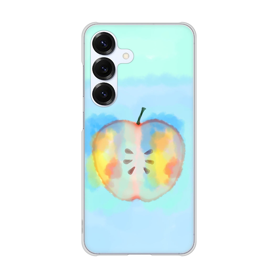 Galaxy S25 SCG31 au 高画質仕上げ 背面印刷 ハードケース 【YJ181 りんご 水彩181】