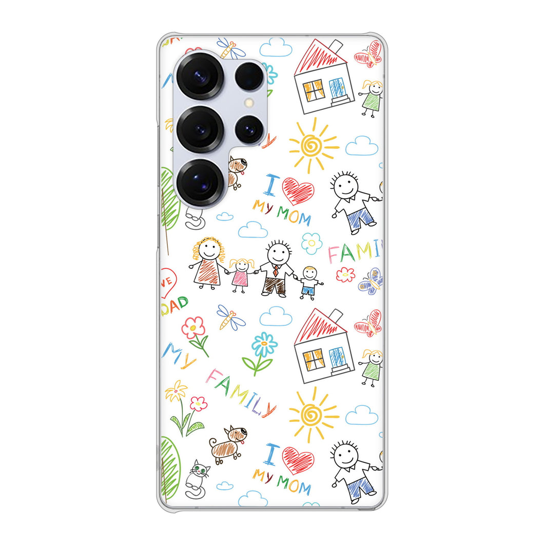 Galaxy S25 Ultra SCG32 au 高画質仕上げ 背面印刷 ハードケースカップル&ファミリー