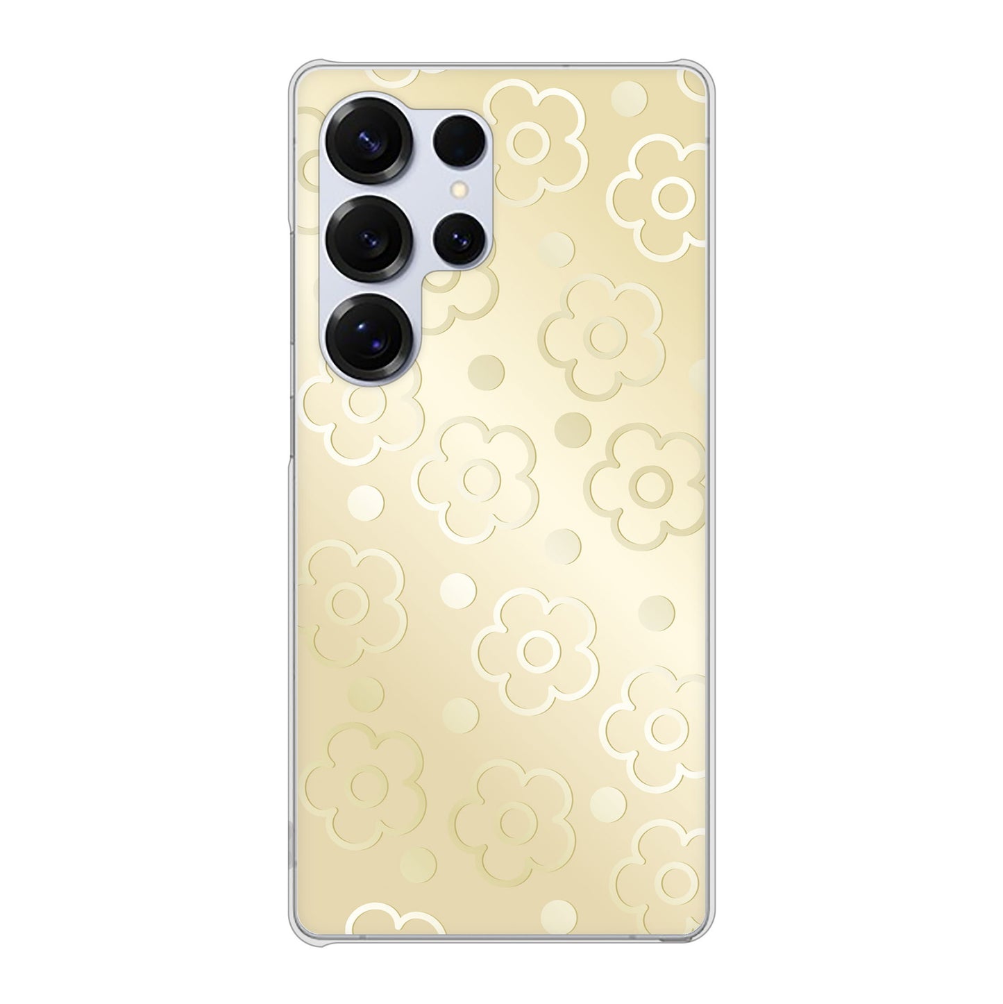 Galaxy S25 Ultra SCG32 au 高画質仕上げ 背面印刷 ハードケースエンボス風デイジーシンプル