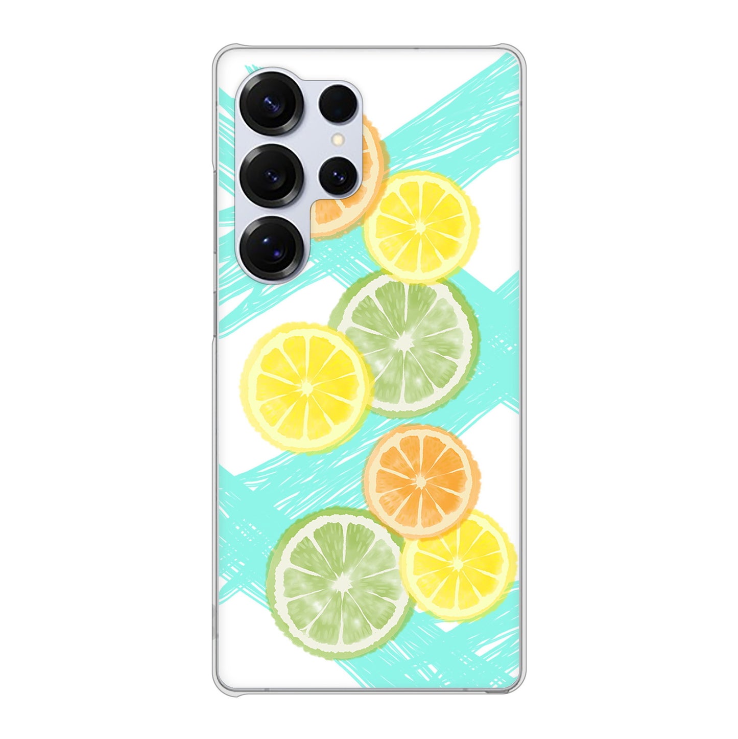 Galaxy S25 Ultra SCG32 au 高画質仕上げ 背面印刷 ハードケース 【YJ183 オレンジライム】