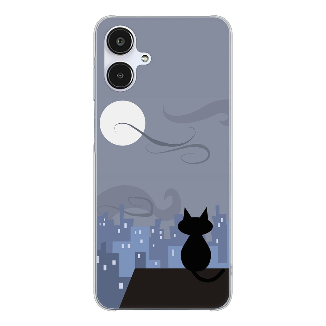 Galaxy A25 5G SCG33 au 高画質仕上げ 背面印刷 ハードケース夜とネコ