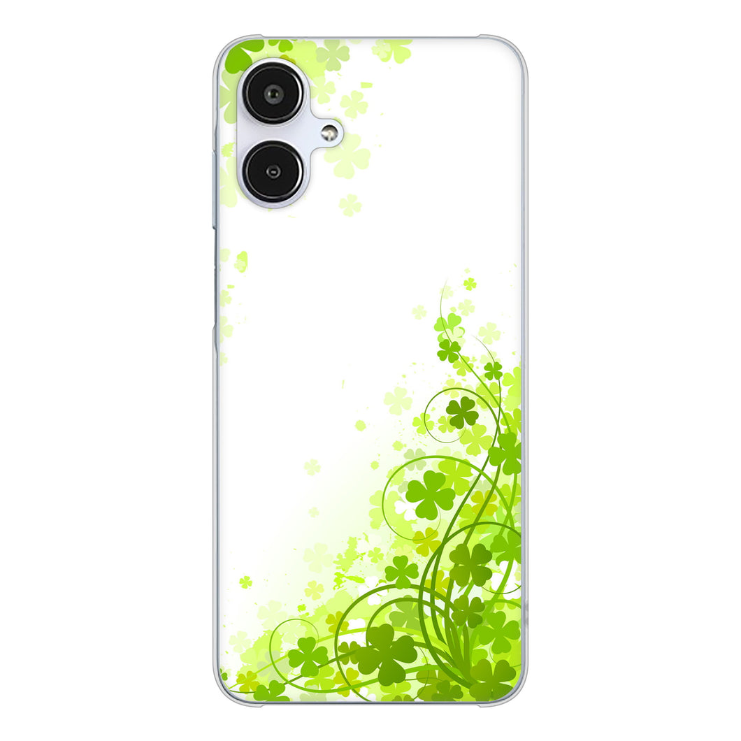 Galaxy A25 5G SCG33 au 高画質仕上げ 背面印刷 ハードケース 【565 四葉のクローバー】