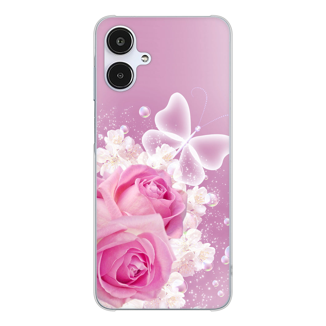 Galaxy A25 5G SCG33 au 高画質仕上げ 背面印刷 ハードケースロマンチックなバラ