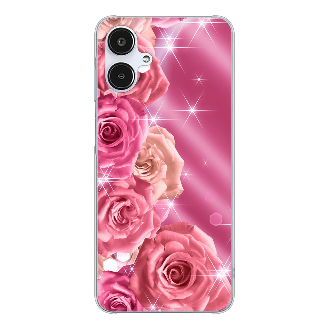 Galaxy A25 5G SCG33 au 高画質仕上げ 背面印刷 ハードケース 【1182 ピンクの薔薇に誘われて】
