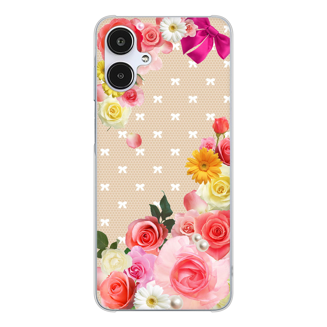 Galaxy A25 5G SCG33 au 高画質仕上げ 背面印刷 ハードケースロマンチックなバラ
