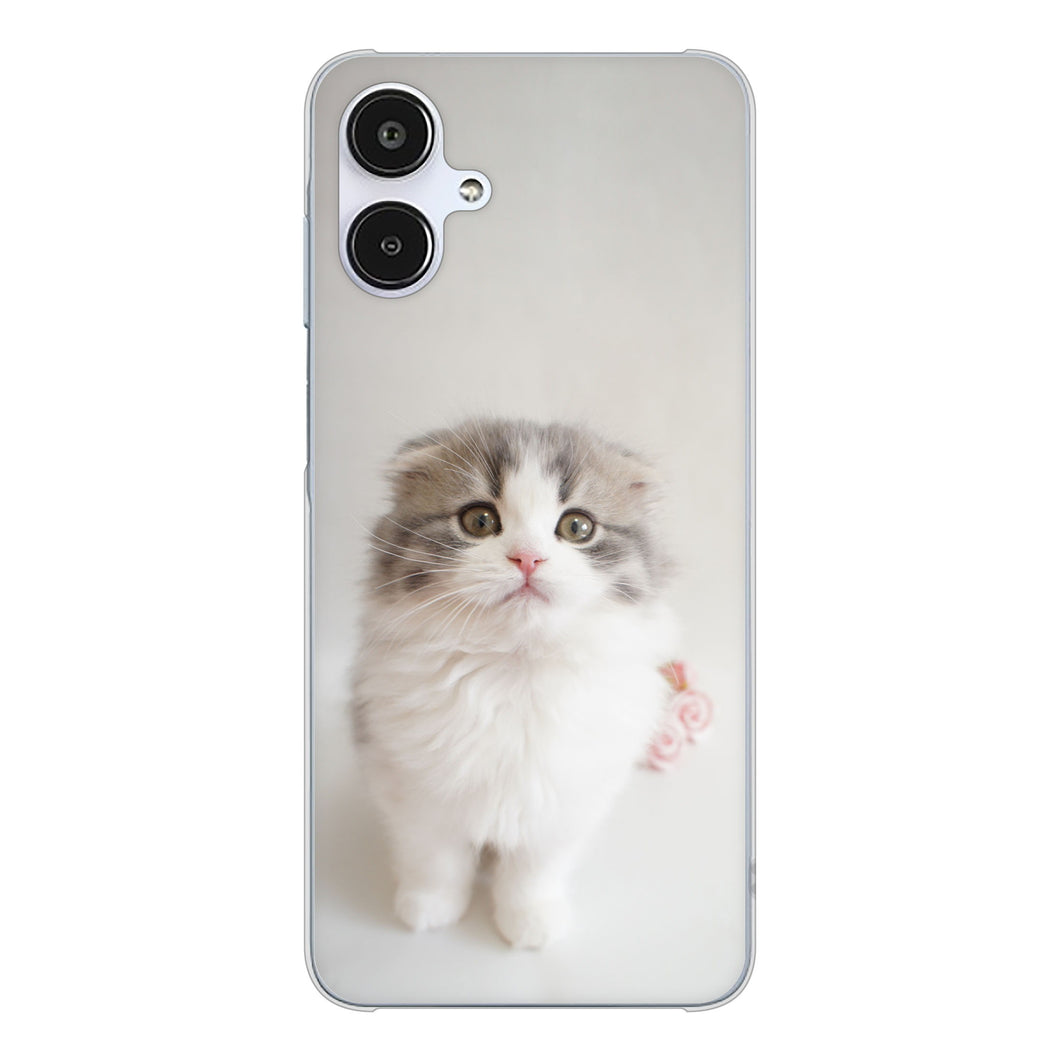 Galaxy A25 5G SCG33 au 高画質仕上げ 背面印刷 ハードケース 【VA803 まっていますネコ】