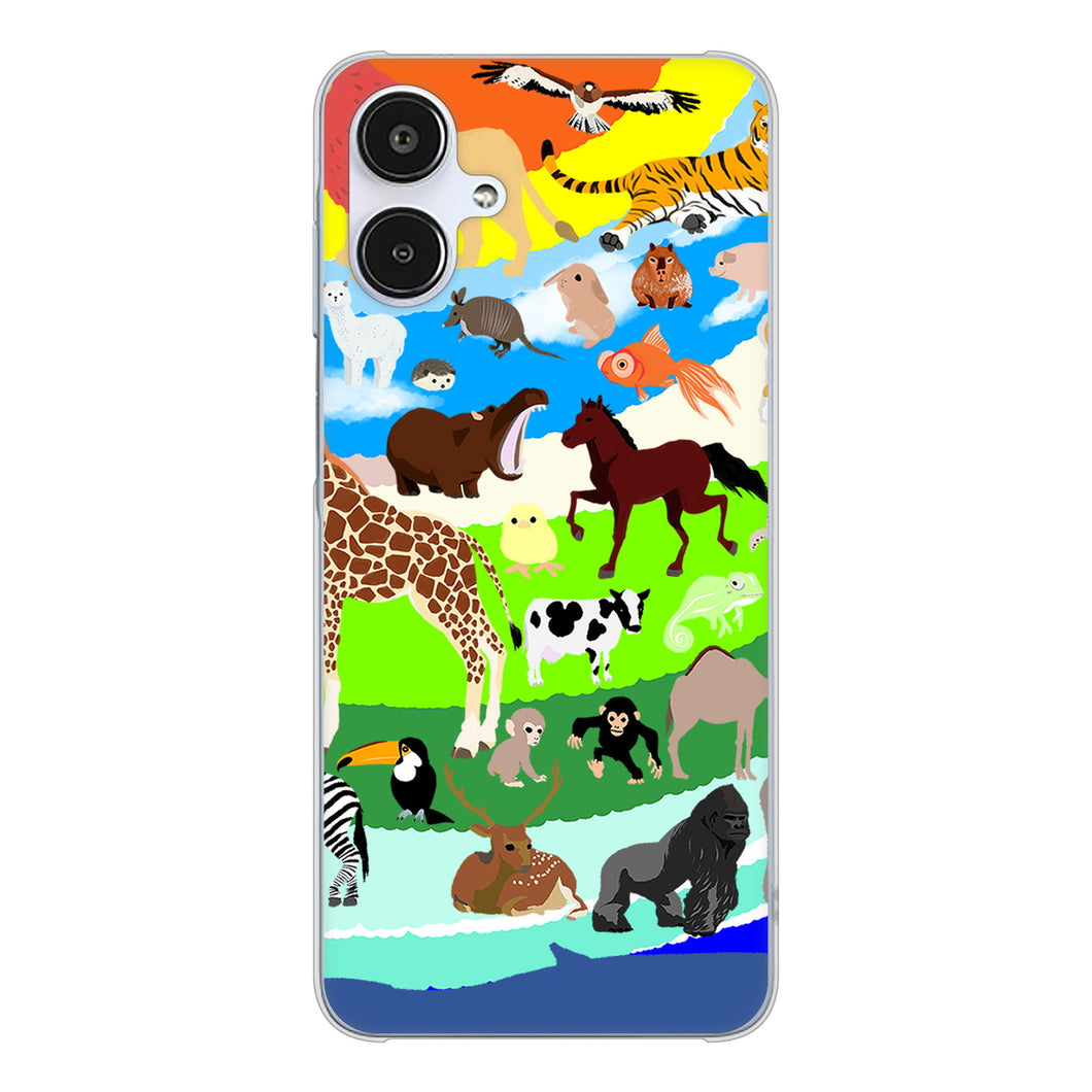 Galaxy A25 5G SCG33 au 高画質仕上げ 背面印刷 ハードケース 【YJ201 アニマルプラネット】