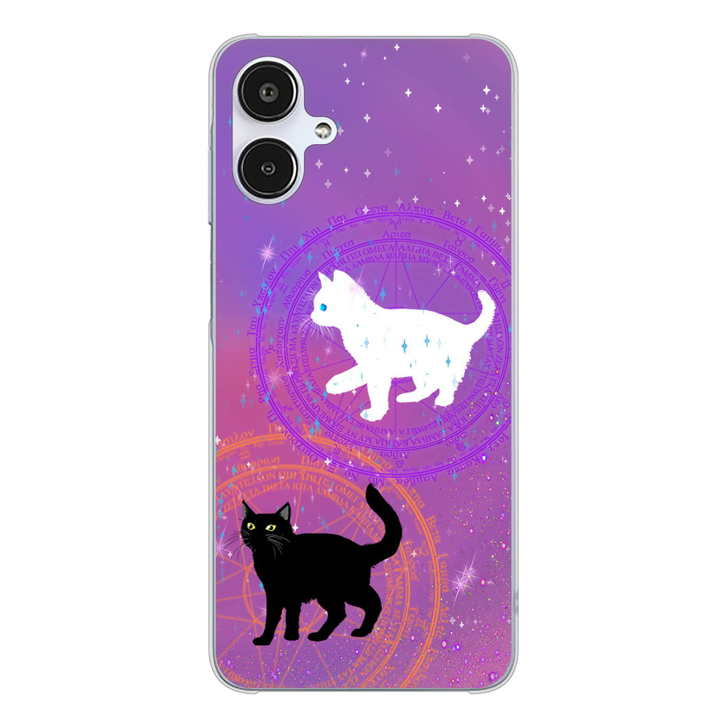 Galaxy A25 5G SCG33 au 高画質仕上げ 背面印刷 ハードケース魔法陣猫