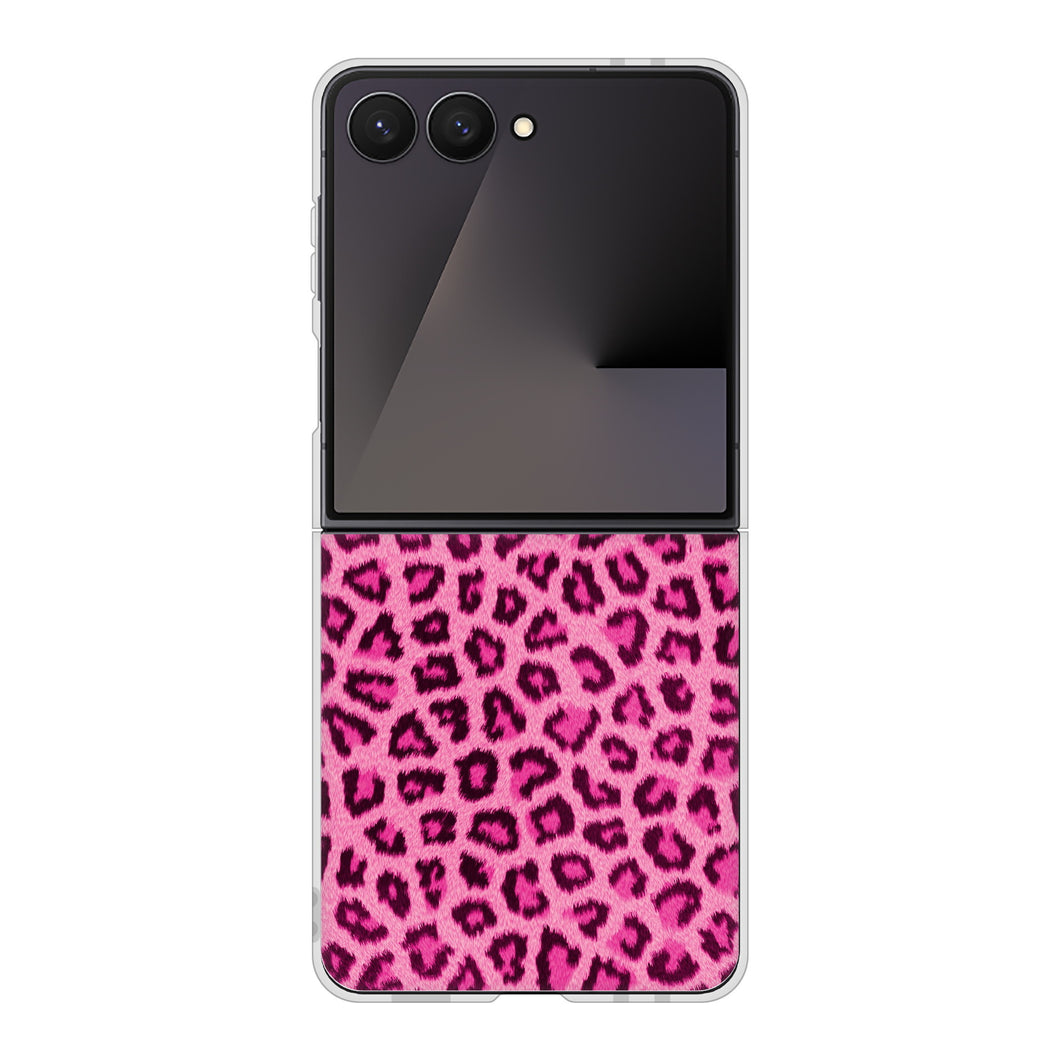Galaxy Z Flip7 SCG35 au 高画質仕上げ 背面印刷 ハードケースヒョウ柄ベーシックS