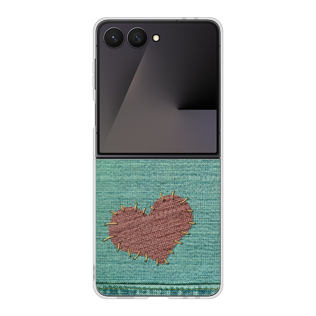 Galaxy Z Flip7 SCG35 au 高画質仕上げ 背面印刷 ハードケースビッグハート