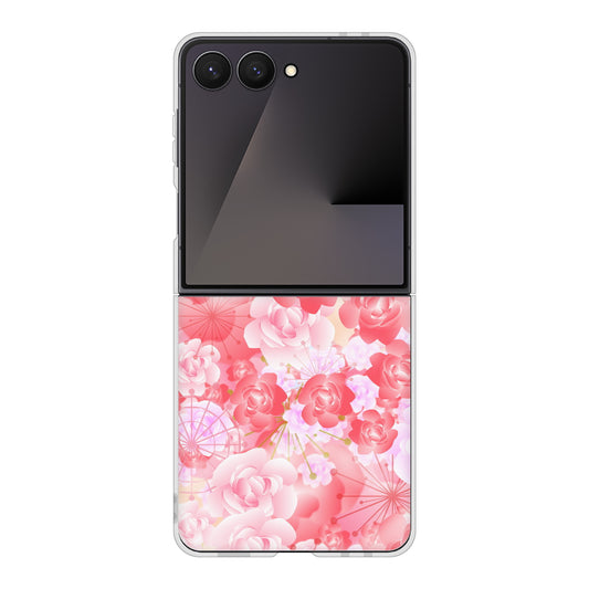 Galaxy Z Flip7 SCG35 au 高画質仕上げ 背面印刷 ハードケース 【VA817 はんなり色の華】