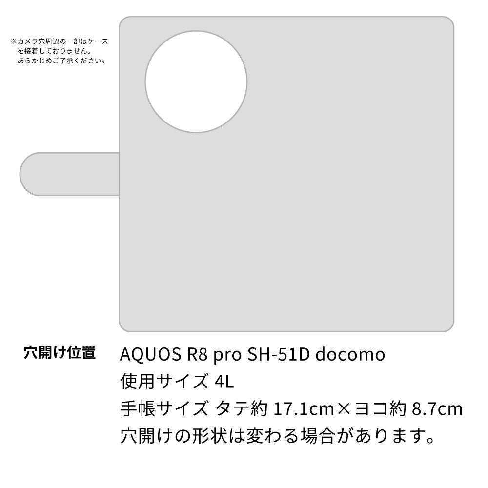 AQUOS R8 pro SH-51D docomo スマホショルダー 【 手帳型 Simple 名入れ 長さ調整可能ストラップ付き 】 耐衝撃