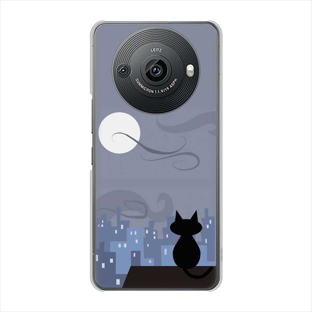 AQUOS R8 pro SH-51D docomo 高画質仕上げ 背面印刷 ハードケース夜とネコ