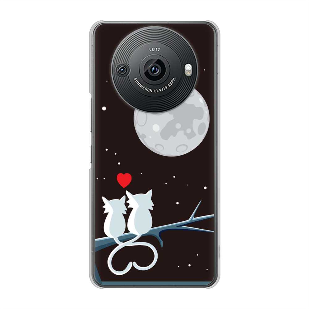 AQUOS R8 pro SH-51D docomo 高画質仕上げ 背面印刷 ハードケース夜とネコ