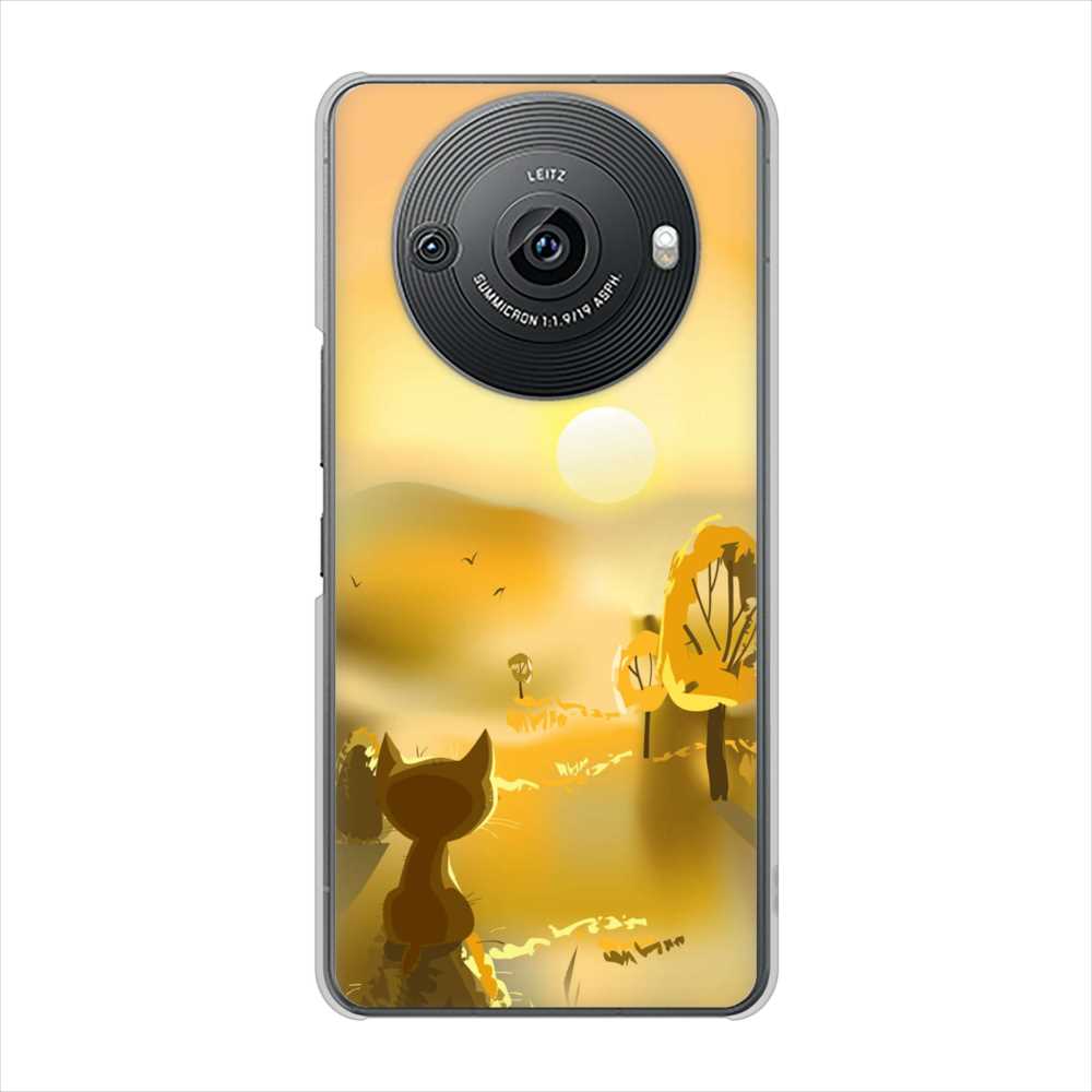 AQUOS R8 pro SH-51D docomo 高画質仕上げ 背面印刷 ハードケース 【400 たそがれの猫】