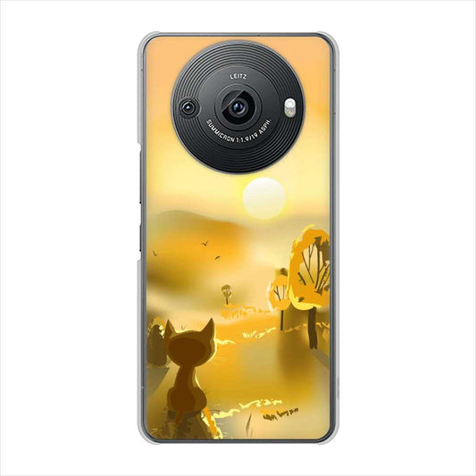 AQUOS R8 pro SH-51D docomo 高画質仕上げ 背面印刷 ハードケース 【400 たそがれの猫】