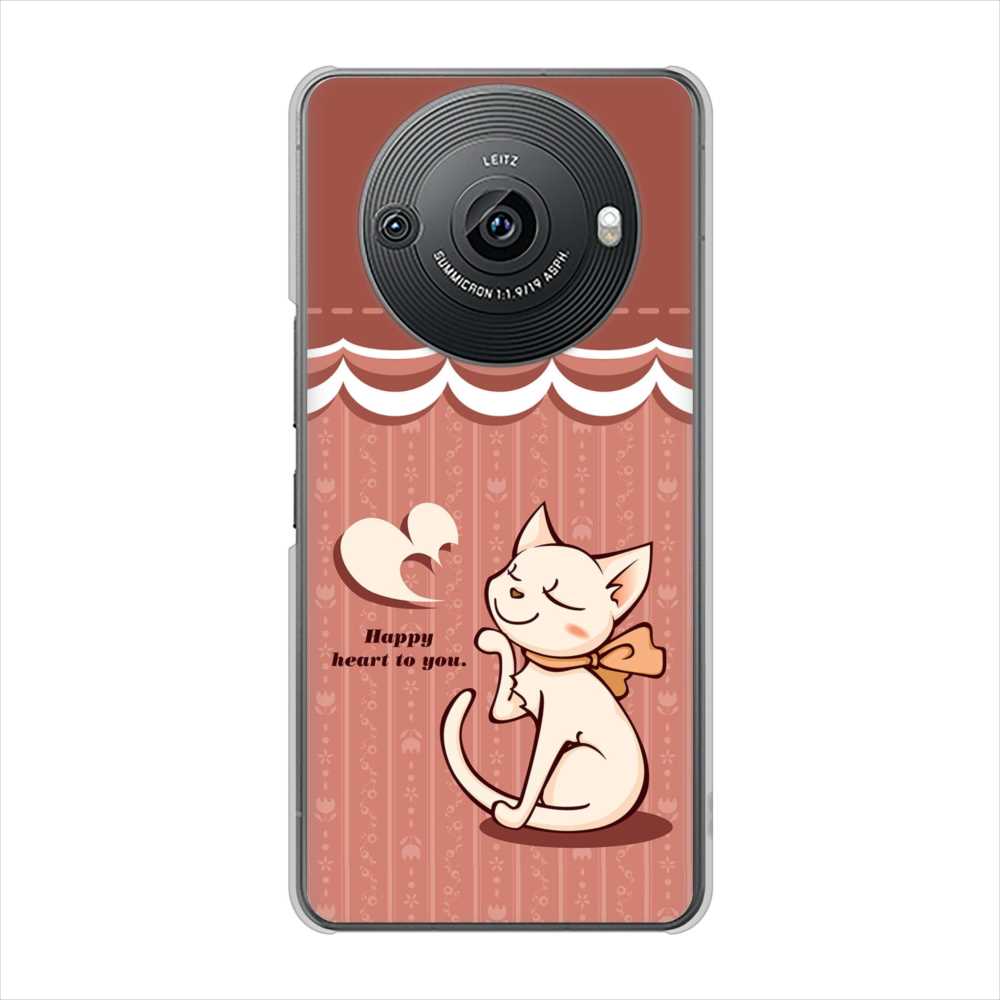 AQUOS R8 pro SH-51D docomo 高画質仕上げ 背面印刷 ハードケース 【1102 ネコの投げキッス】