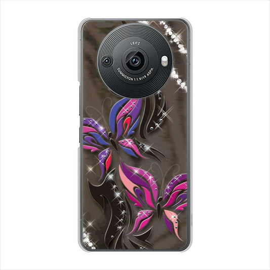 AQUOS R8 pro SH-51D docomo 高画質仕上げ 背面印刷 ハードケース 【1164 キラめくストーンと蝶】