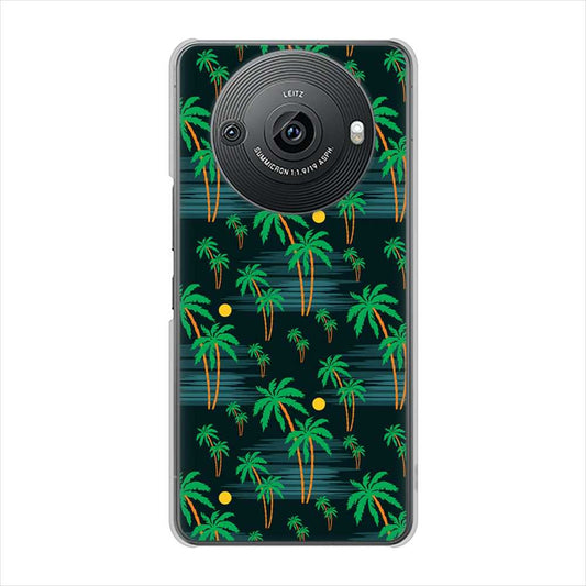 AQUOS R8 pro SH-51D docomo 高画質仕上げ 背面印刷 ハードケース 【1315 月夜とヤシ】