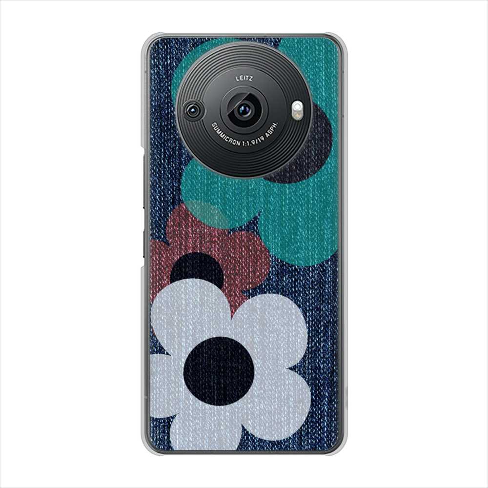 AQUOS R8 pro SH-51D docomo 高画質仕上げ 背面印刷 ハードケース 【EK869 ルーズフラワーinデニム風】