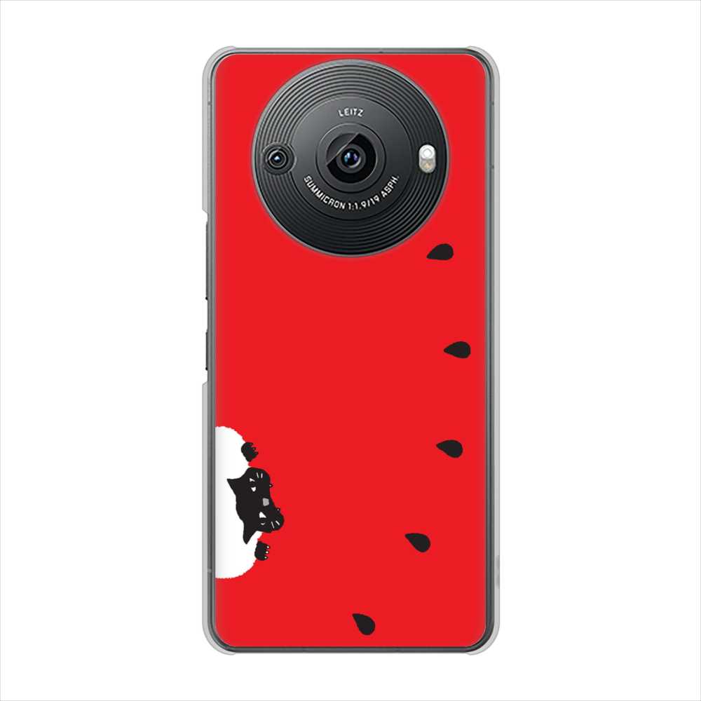 AQUOS R8 pro SH-51D docomo 高画質仕上げ 背面印刷 ハードケースすいかをかじるネコ