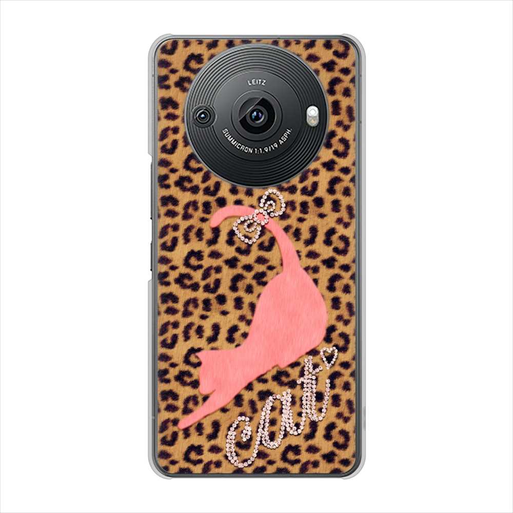 AQUOS R8 pro SH-51D docomo 高画質仕上げ 背面印刷 ハードケース 【KG801 キャットレオパード(ブラウン)】