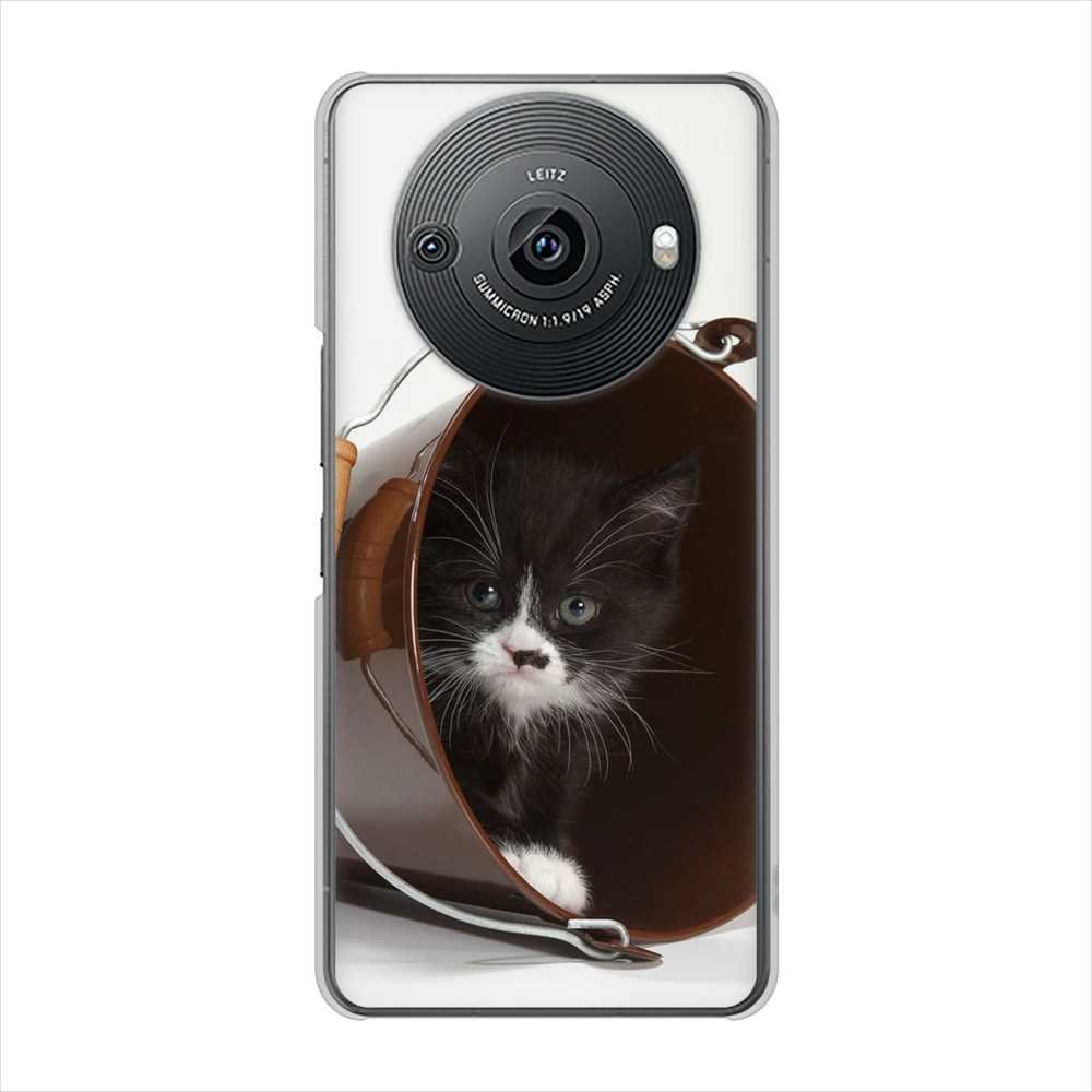 AQUOS R8 pro SH-51D docomo 高画質仕上げ 背面印刷 ハードケース 【VA800 ネコとバケツ】