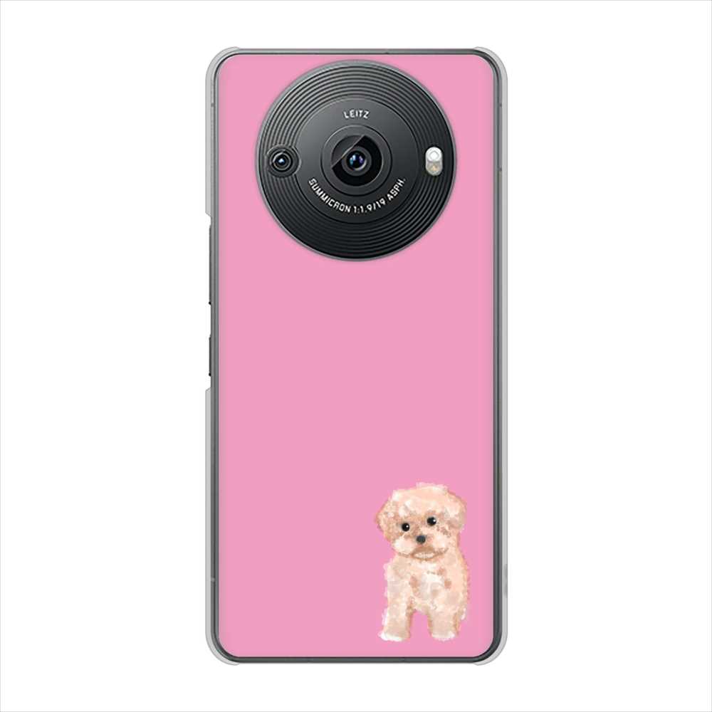 AQUOS R8 pro SH-51D docomo 高画質仕上げ 背面印刷 ハードケーストイプードルアプリコット