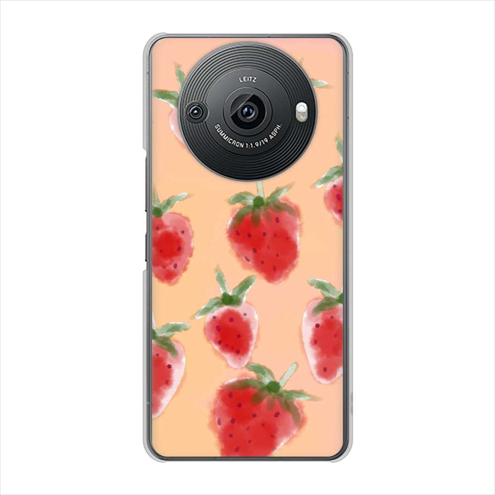 AQUOS R8 pro SH-51D docomo 高画質仕上げ 背面印刷 ハードケースイチゴ 水彩