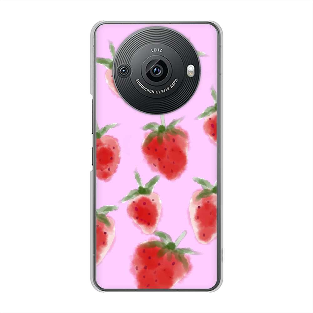 AQUOS R8 pro SH-51D docomo 高画質仕上げ 背面印刷 ハードケースイチゴ 水彩