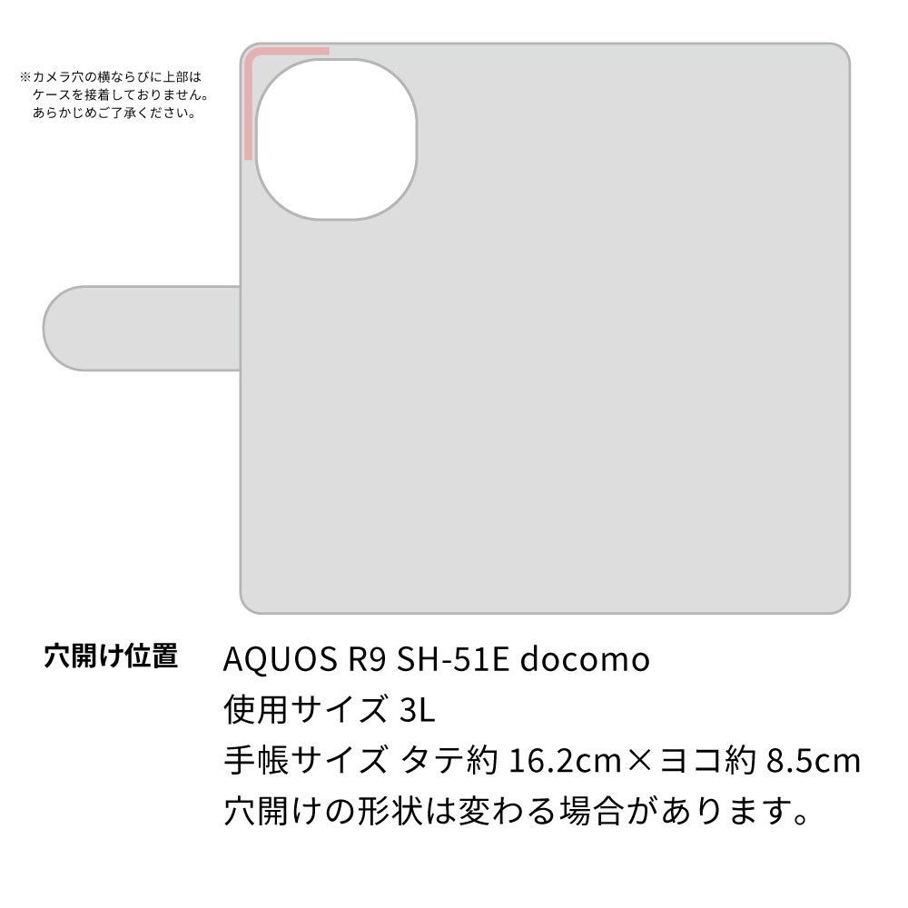 AQUOS R9 SH-51E docomo スマホショルダー 【 手帳型 Simple 名入れ 長さ調整可能ストラップ付き 】 耐衝撃