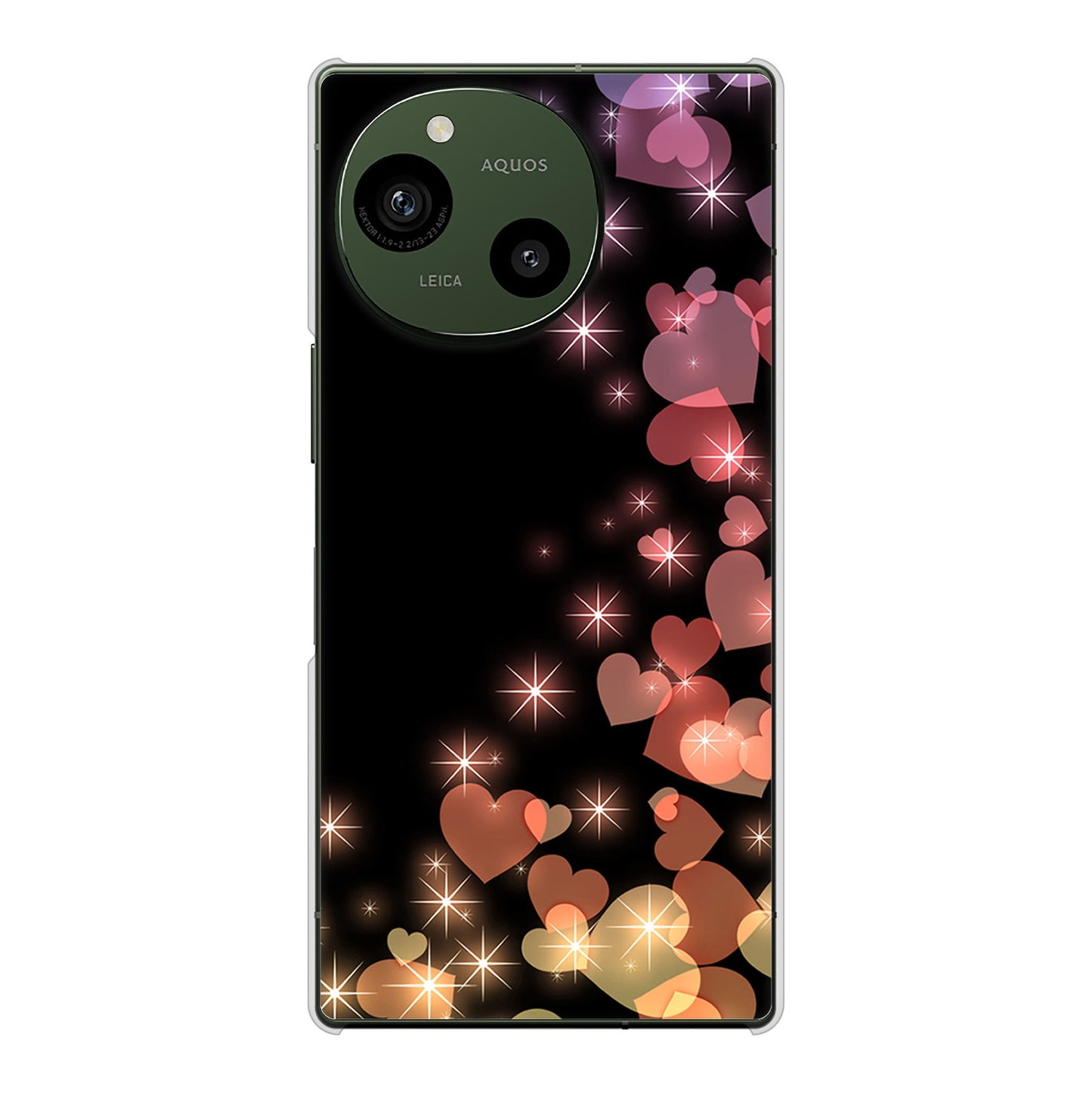 AQUOS R9 SH-51E docomo 高画質仕上げ 背面印刷 ハードケースきらめきハート
