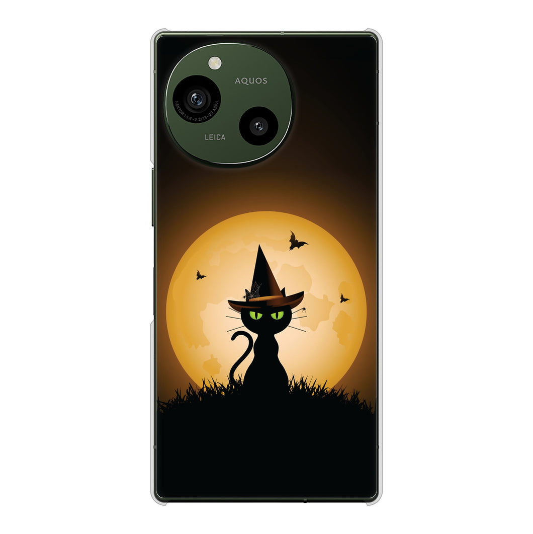 AQUOS R9 SH-51E docomo 高画質仕上げ 背面印刷 ハードケース夜とネコ