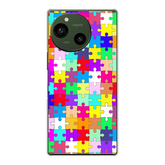 AQUOS R9 SH-51E docomo 高画質仕上げ 背面印刷 ハードケース 【727 カラフルパズル】