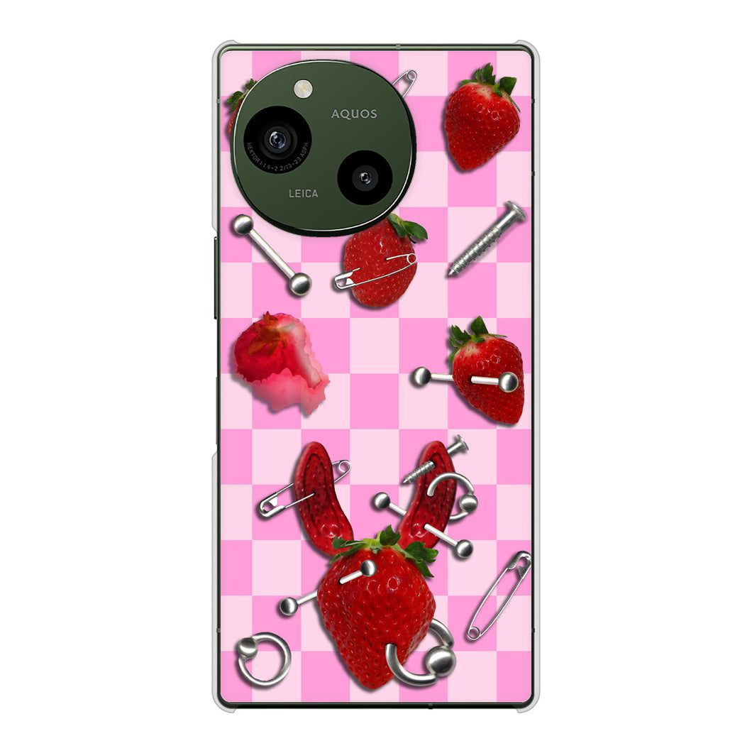AQUOS R9 SH-51E docomo 高画質仕上げ 背面印刷 ハードケースむかいあぐる 苺パンク