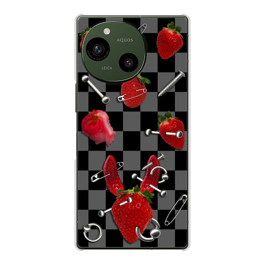 AQUOS R9 SH-51E docomo 高画質仕上げ 背面印刷 ハードケースむかいあぐる 苺パンク