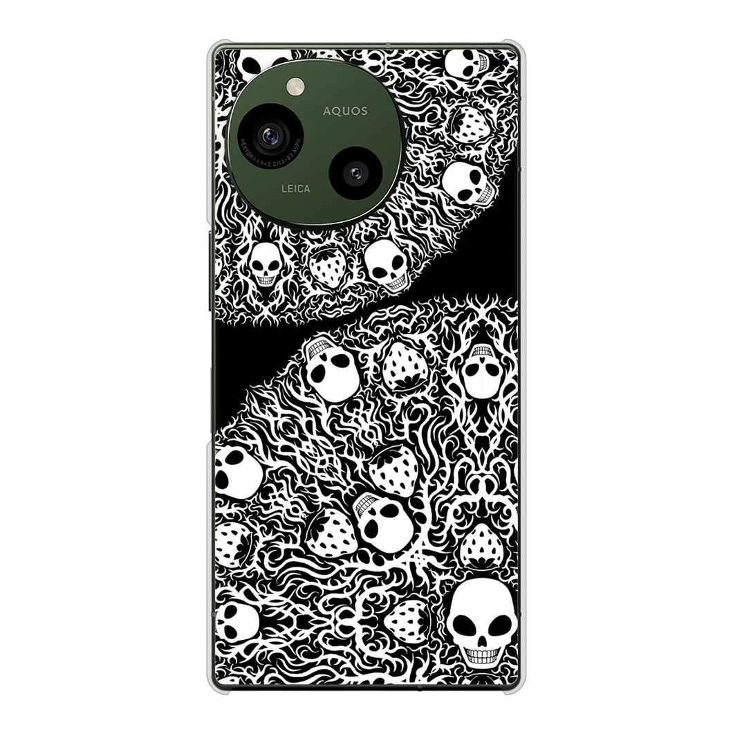 AQUOS R9 SH-51E docomo 高画質仕上げ 背面印刷 ハードケースむかいあぐる 苺骸骨曼荼羅