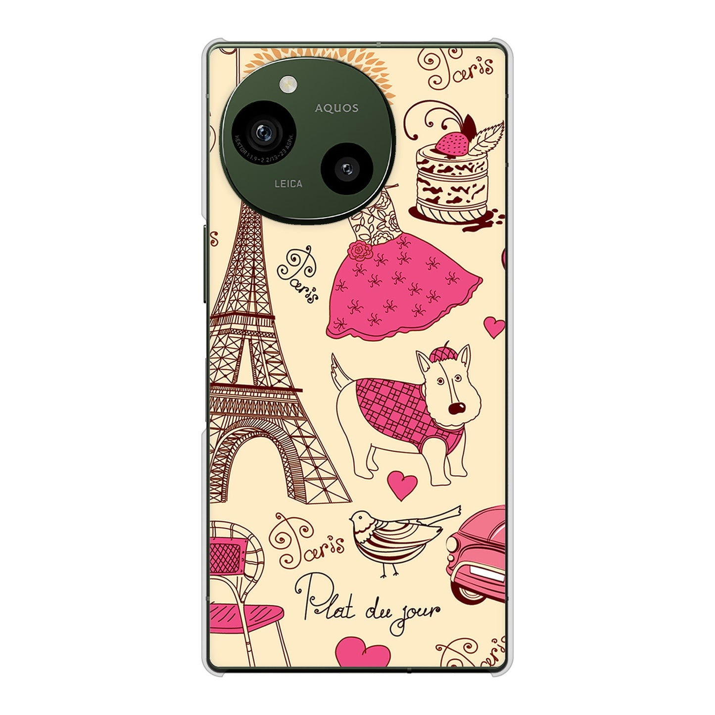 AQUOS R10 SH-51F docomo 高画質仕上げ 背面印刷 ハードケースLOVE フランス