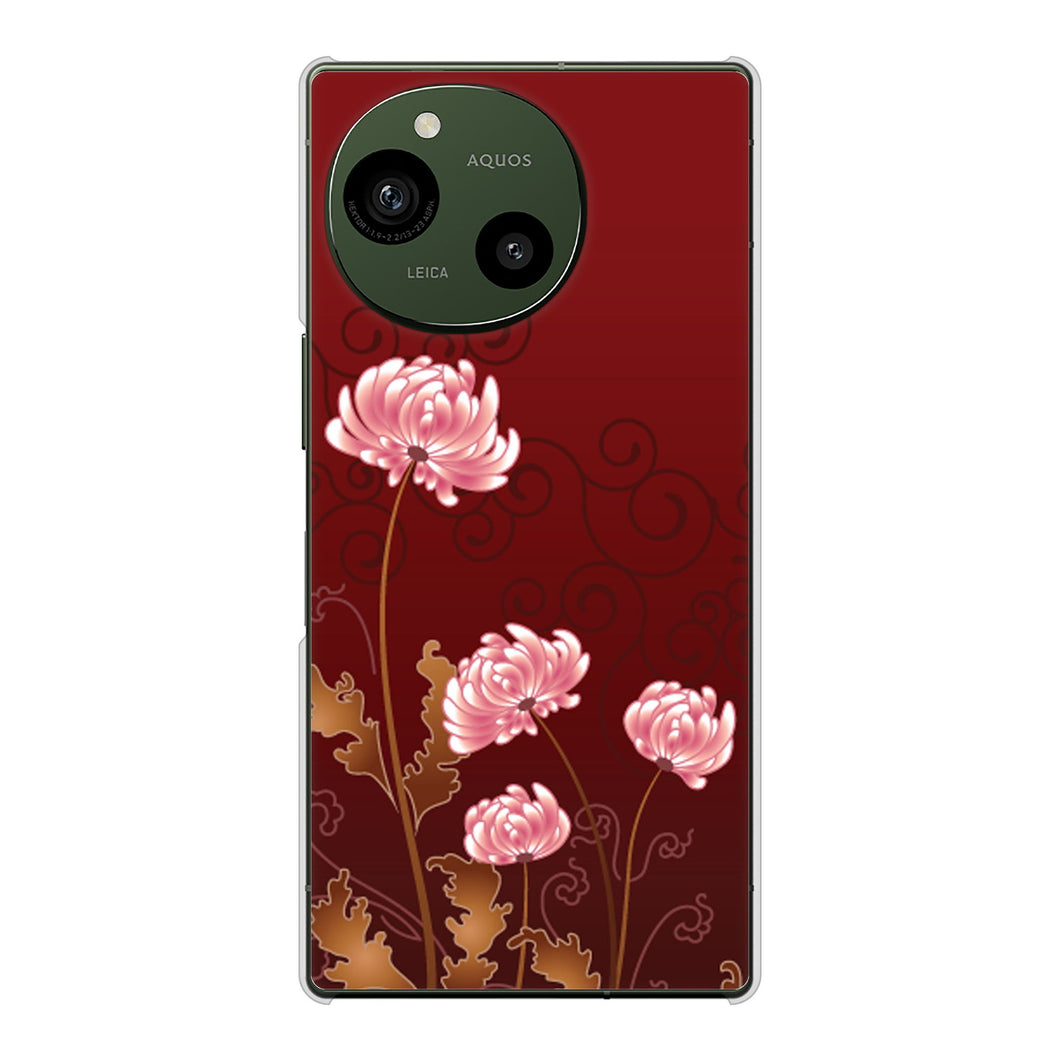 AQUOS R10 SH-51F docomo 高画質仕上げ 背面印刷 ハードケース 【375 優美な菊】