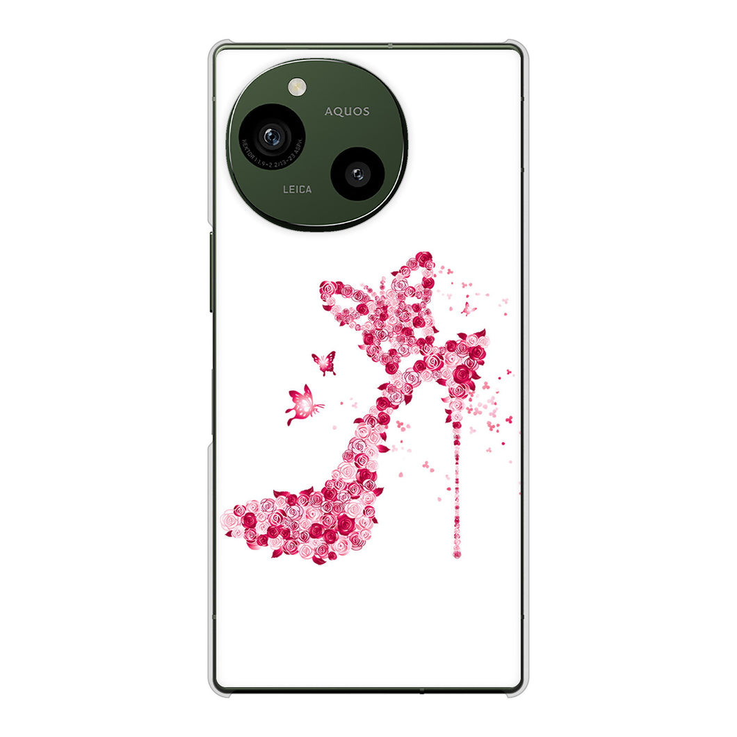 AQUOS R10 SH-51F docomo 高画質仕上げ 背面印刷 ハードケース 【387 薔薇のハイヒール】