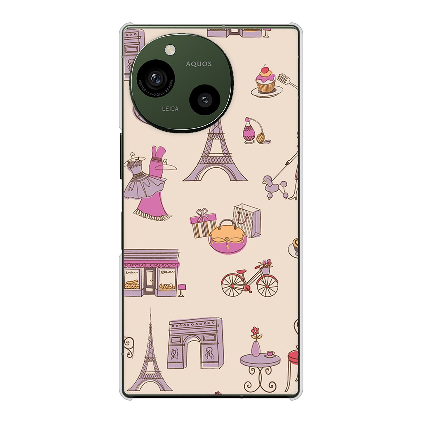AQUOS R10 SH-51F docomo 高画質仕上げ 背面印刷 ハードケースLOVE フランス