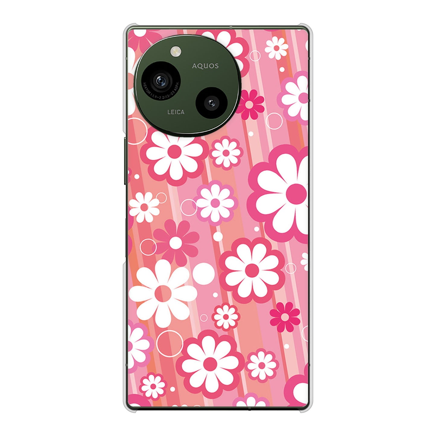 AQUOS R10 SH-51F docomo 高画質仕上げ 背面印刷 ハードケース 【751 マーガレット(ピンク系)】