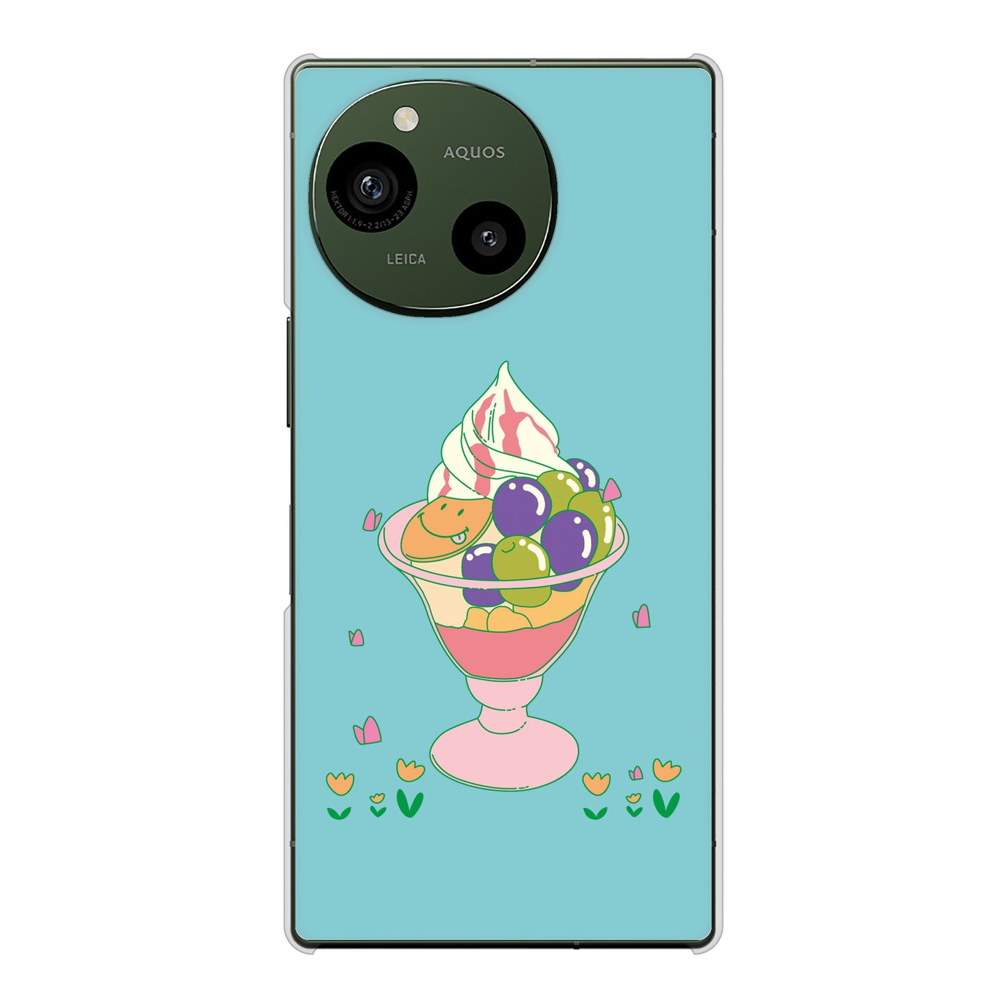 AQUOS R10 SH-51F docomo 高画質仕上げ 背面印刷 ハードケーススイーツイラスト
