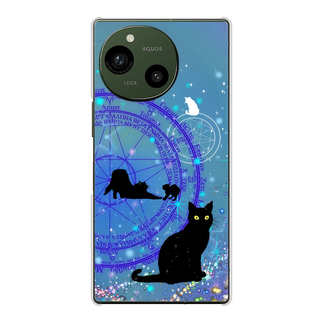 AQUOS R10 SH-51F docomo 高画質仕上げ 背面印刷 ハードケース魔法陣猫